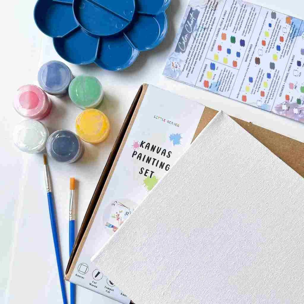 

Paket Lengkap Melukis Kanvas 20x20 Cm Kanvas Lukis Kuas Cat Warna Akrilik Dan Panduan Color Mixing