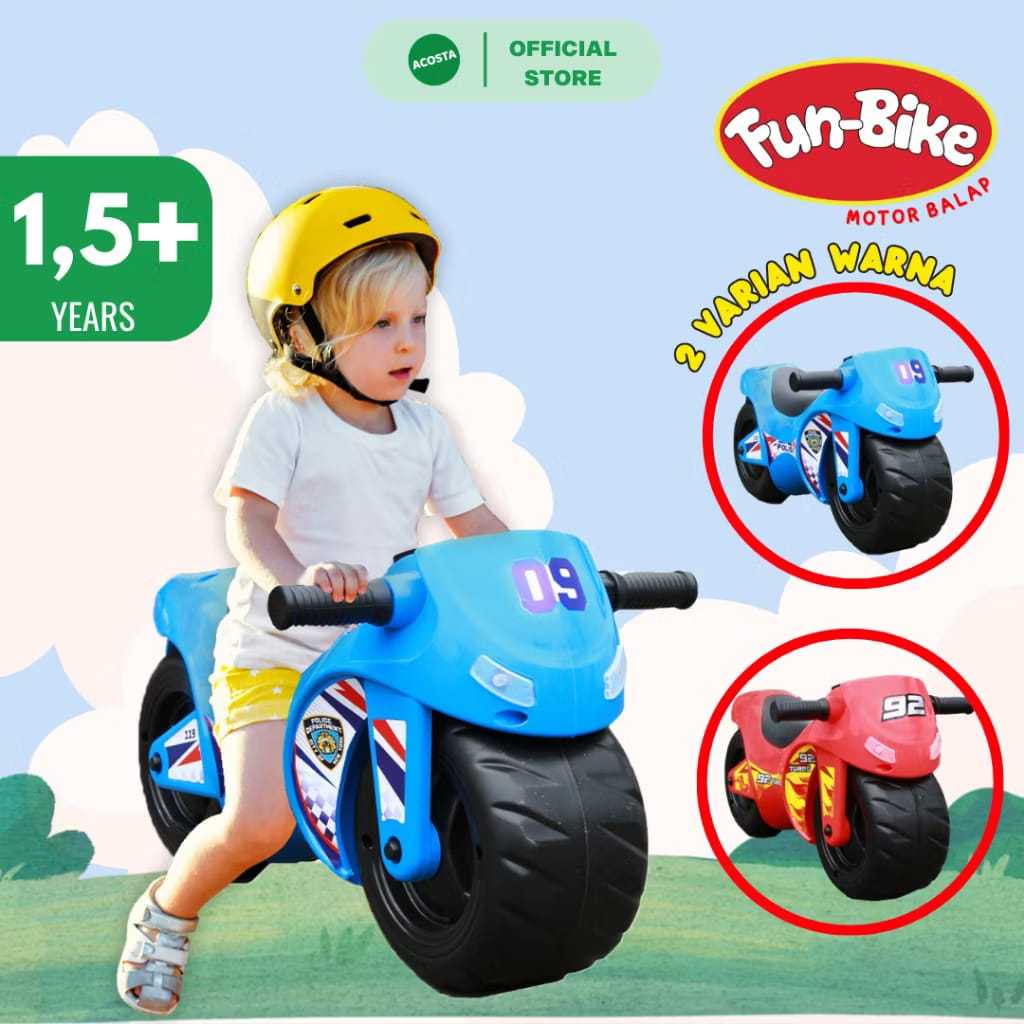 Mainan Anak Motor Duduk Fun-bike Balance Motor Mobil Balap Sepeda Balance