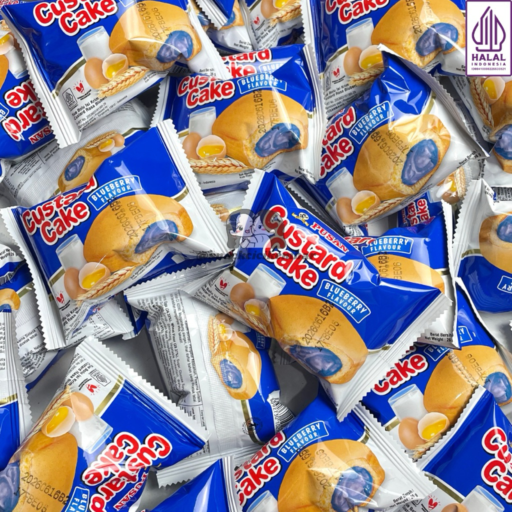 

(NEW) PUSAN CUSTARD CAKE ORIGINAL / BLUBERI / STROBERI / SRIKAYA / COKELAT ISI 10PCS ATAU 30PCS