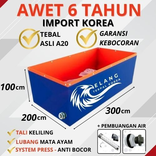 Kolam Terpal A12 FREE PEMBUANGAN  300X200X100 / 200X300X100 / 3X2X1 / 2X3X1 A12 Kolam Terpal Kotak I