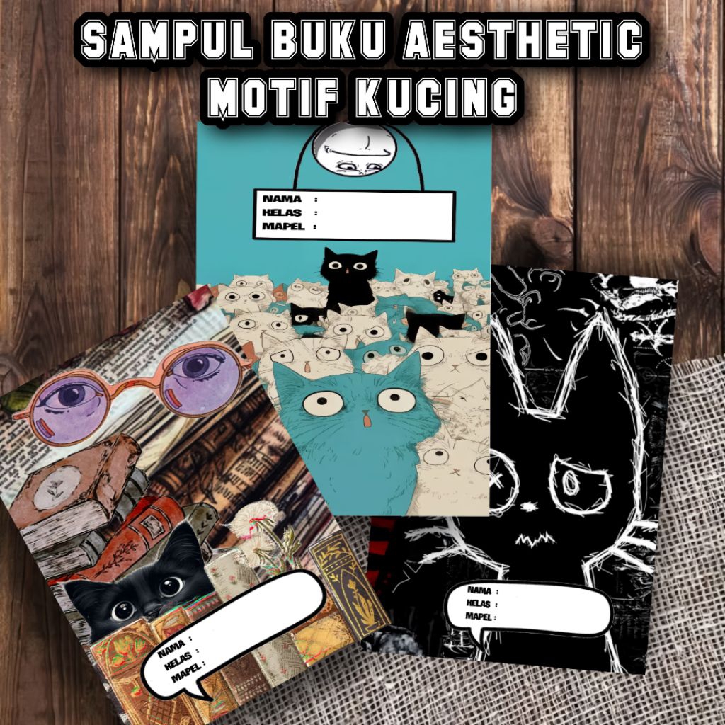 

(isi 10pcs) sampul buku aesthetic untuk buku tulis sidu bigboss campus motif kucing