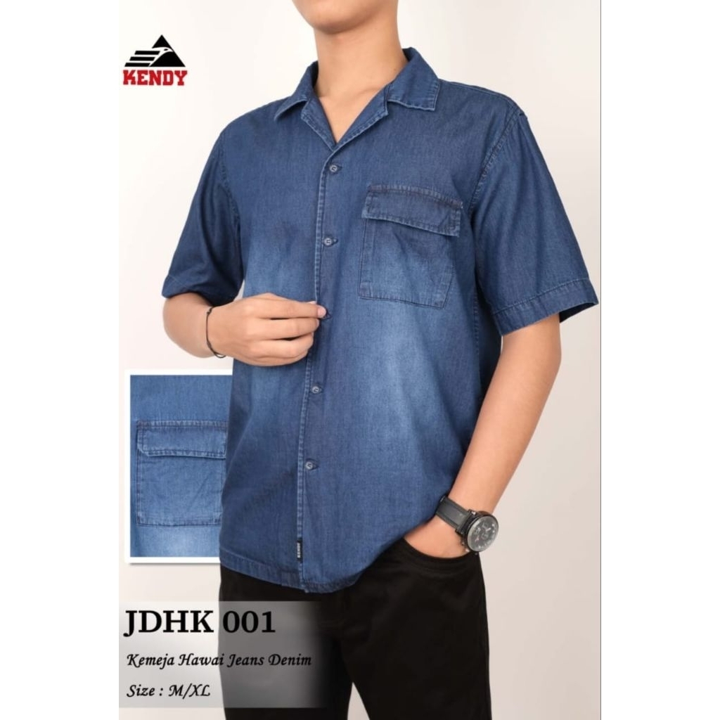 KENDY Original Kemeja  Pendek Jeans || Kemeja Jeans Kendy || KDY077