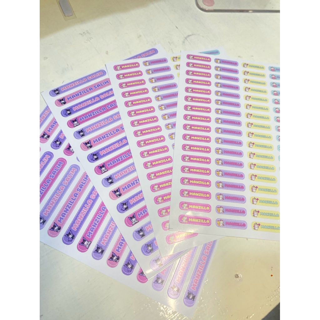 

Sticker nama Anti Air isi banyak