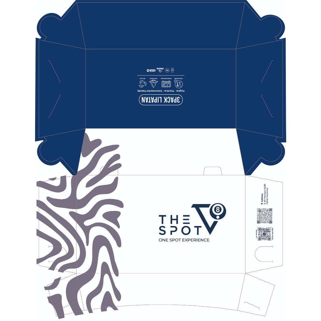 [CUSTOM PRINT 2 WARNA] Custom Paper Lunch Box Ivory Medium Laminasi Food Grade