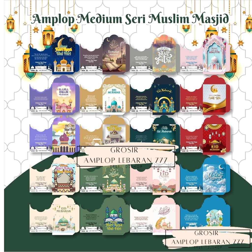 

Amplop Lebaran medium Muslim isi 1000 lembar
