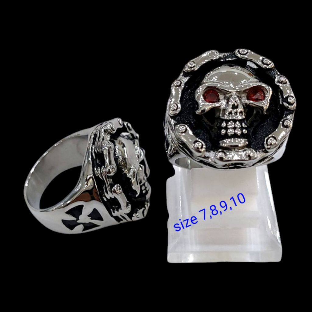Cincin Tengkorak Titanium / Cincin Pria Ringskull