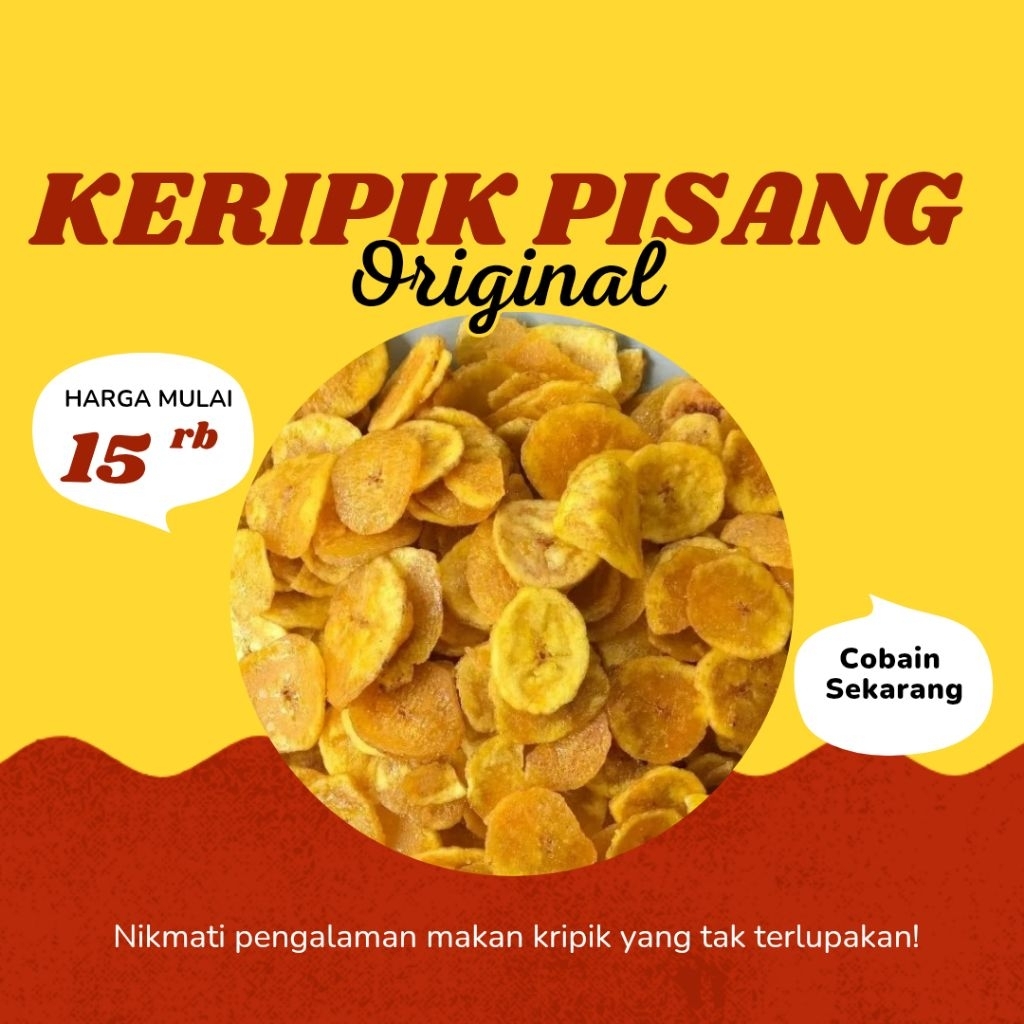 

keripik pisang rasa manis, asin 250 g , 500g dan 1kg