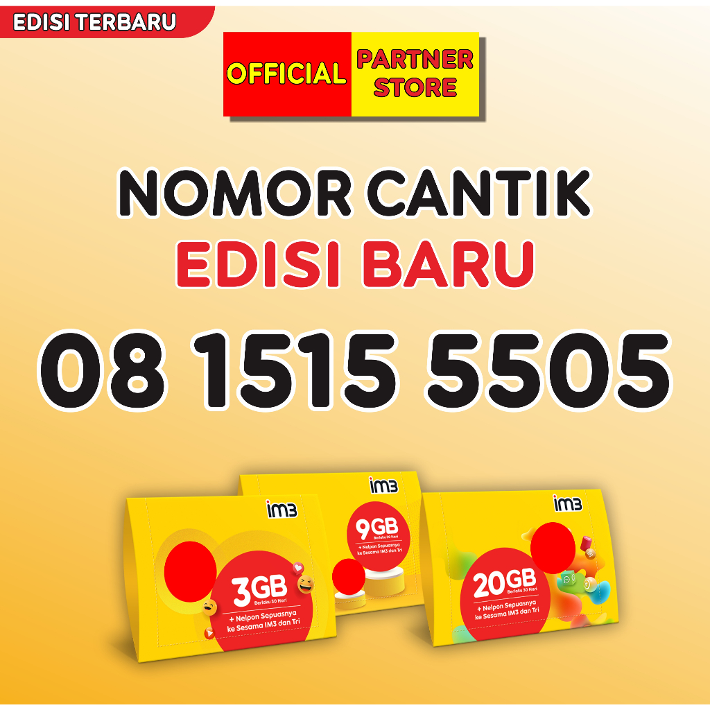 Kartu perdana Indosat Nomor Cantik Spesial Rapih Berurutan 1515