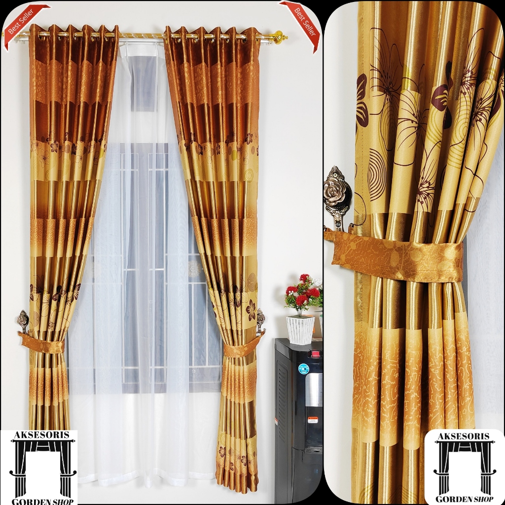 Gorden Jendela Pintu Kamar Tidur Minmimalis Aestehtic Kain Blackout Tebal Glosyy Hordeng Jendela