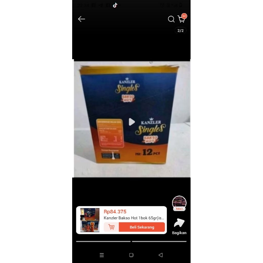 

BAKSO KANZLER SINGLES 1 pack 55gr isi 4 butir bakso 1 BOX ISI 12 PCS RASA PEDAS HOT