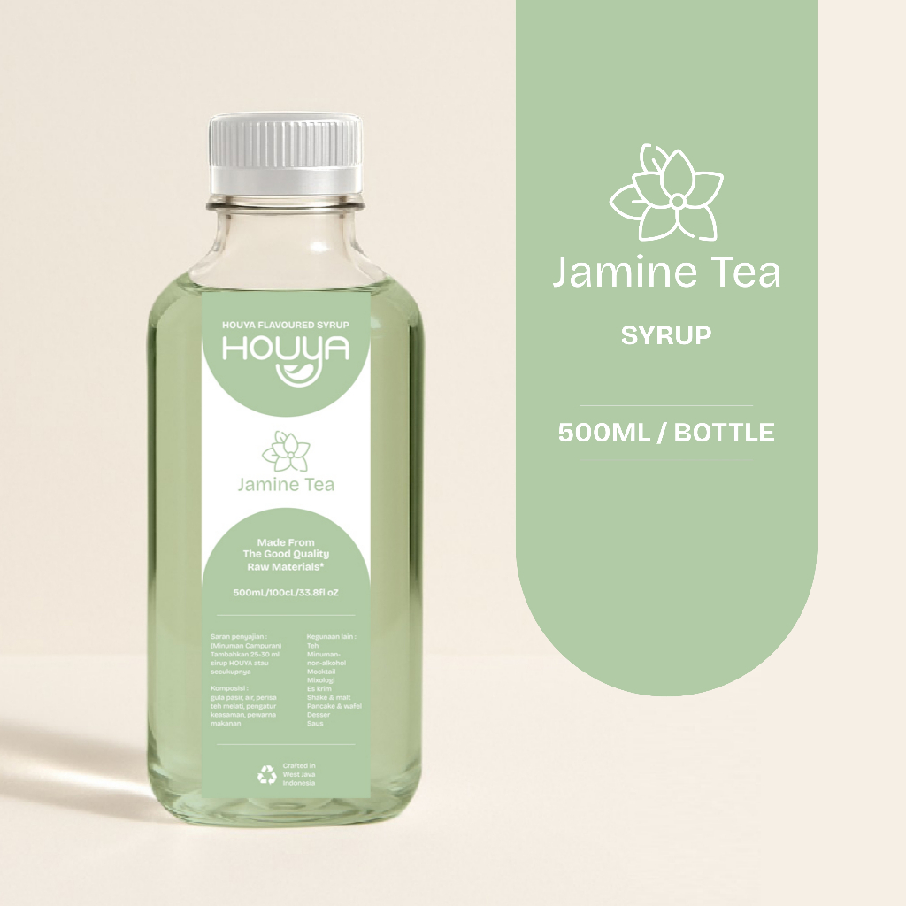 

Houya Jasmine Tea syrup 500ml - sirup rasa Jasmine Tea
