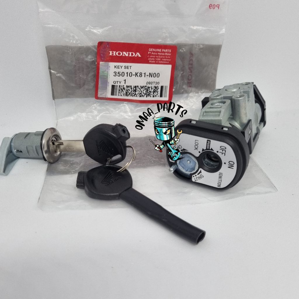 Kunci Kontak Set + Kunci Jok Motor Honda Beat Fi Esp 2017 Beat Street K81