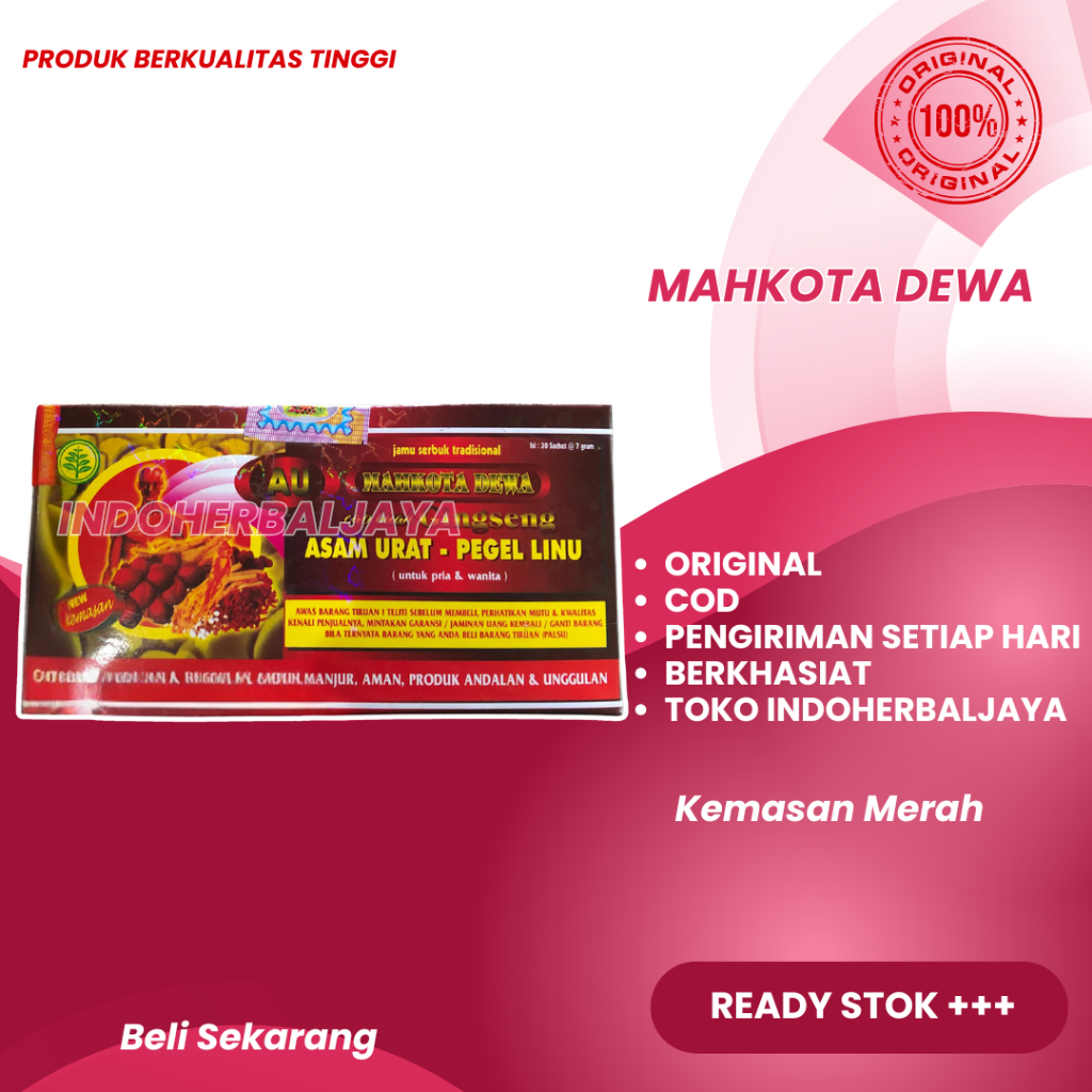 

Obat Tradisional Mahkota Dewa Kemasan Merah 30 Sachet