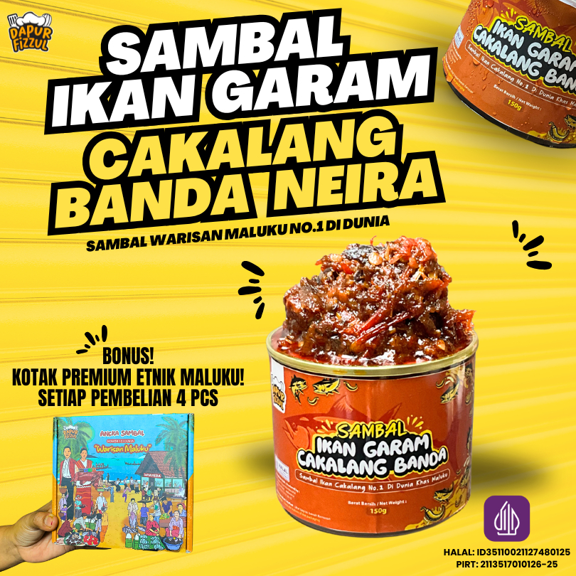 

Sambal Maluku No.1 di Dunia - Varian Tuna, Cakalang, Cumi, Roa | Cocok untuk Lauk & Oleh-Oleh