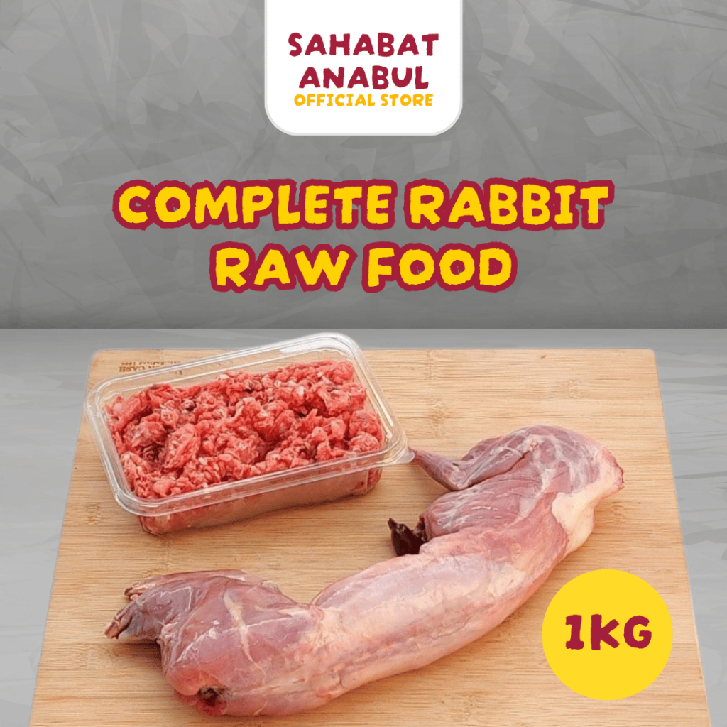 

RAW FOOD RABBIT MEAT / COMPLETE MEAL DAGING KELINCI UTUH GILING