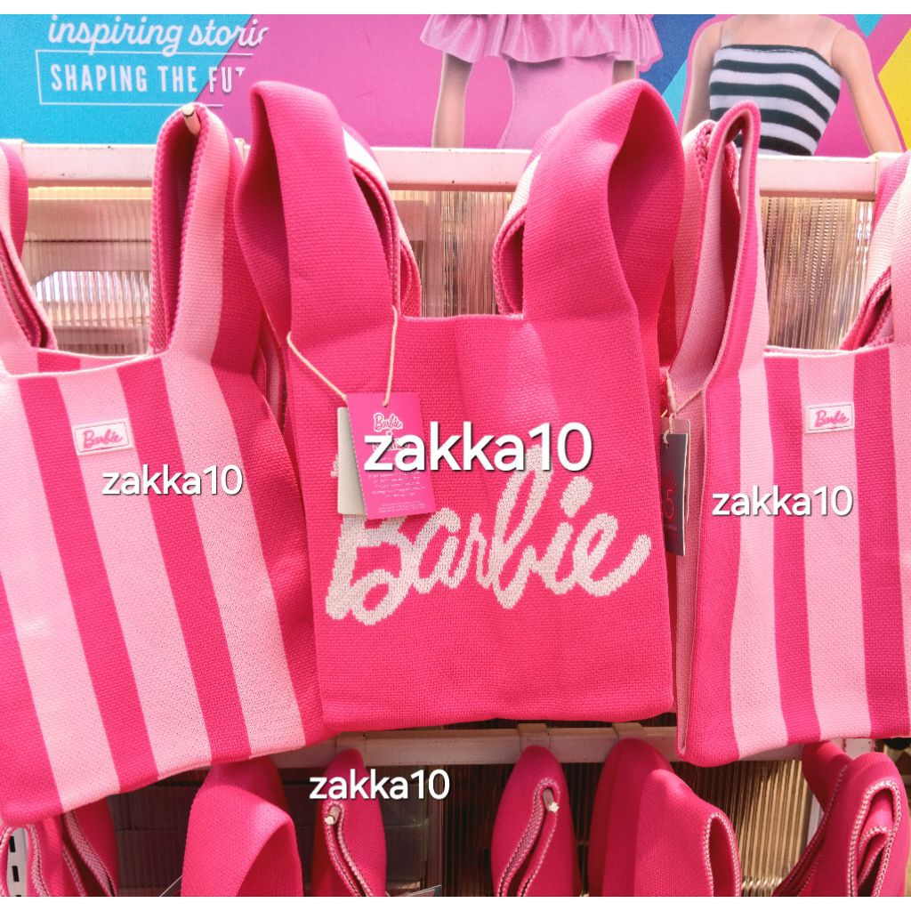 Miniso Barbie Knitted Handbag | Tas Tenteng Rajut / Tas Jinjing | Pink Hand Bag