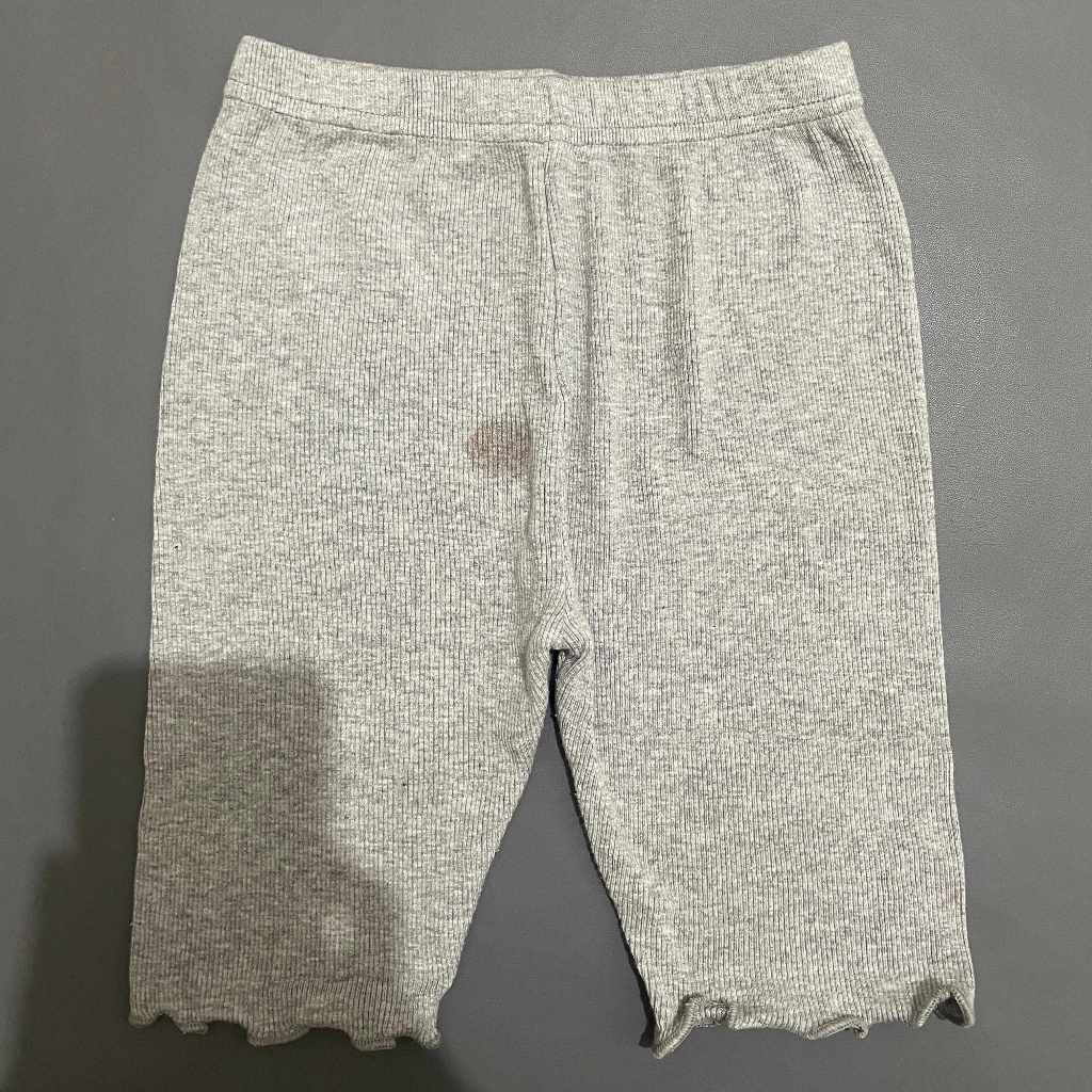 ANAK K375 (NO BRAND, PRELOVED) Celana Legging Rajut Stretch Pinggang Karet Panjang 3/4 Rib Kaki Rumb