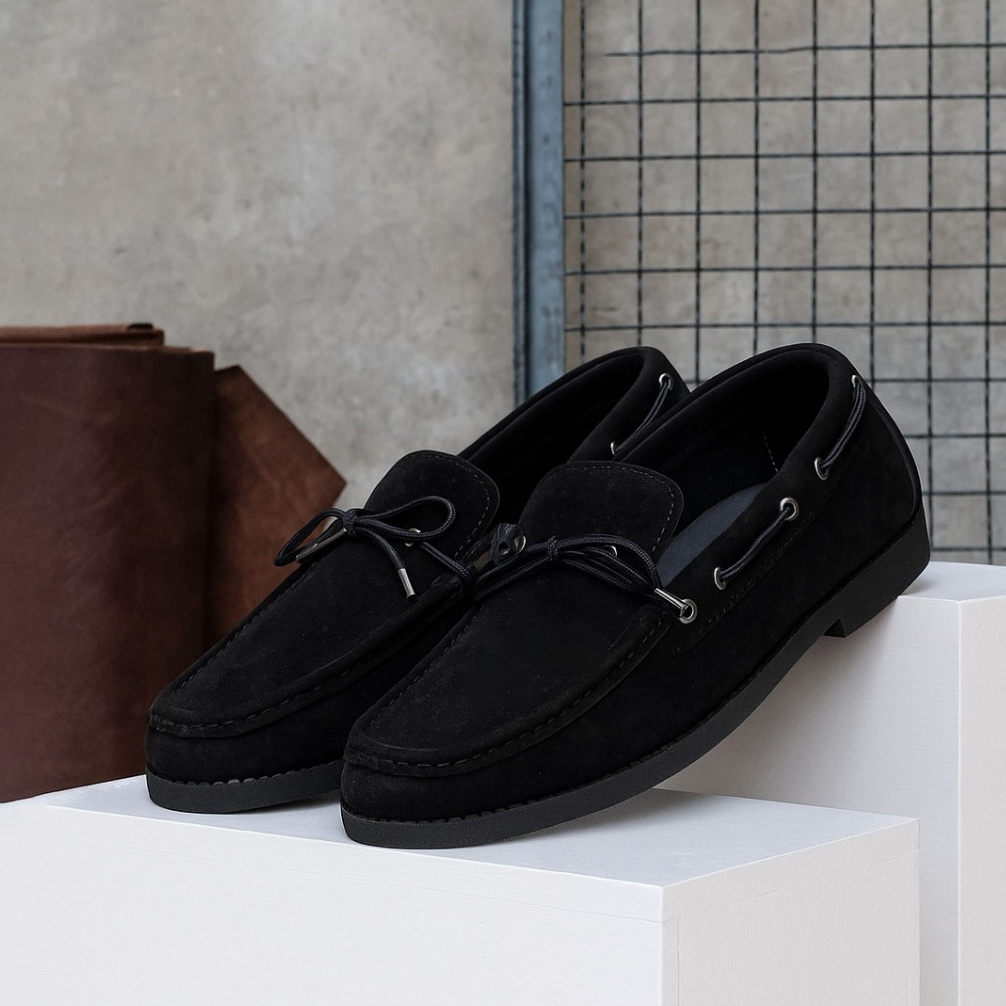 GMX 007 - MARCO SLIP ON BLACK | Sepatu Casual Pria Ukuran Jumbo Big Size 44 45 46 47 48 KULIT ASLI
