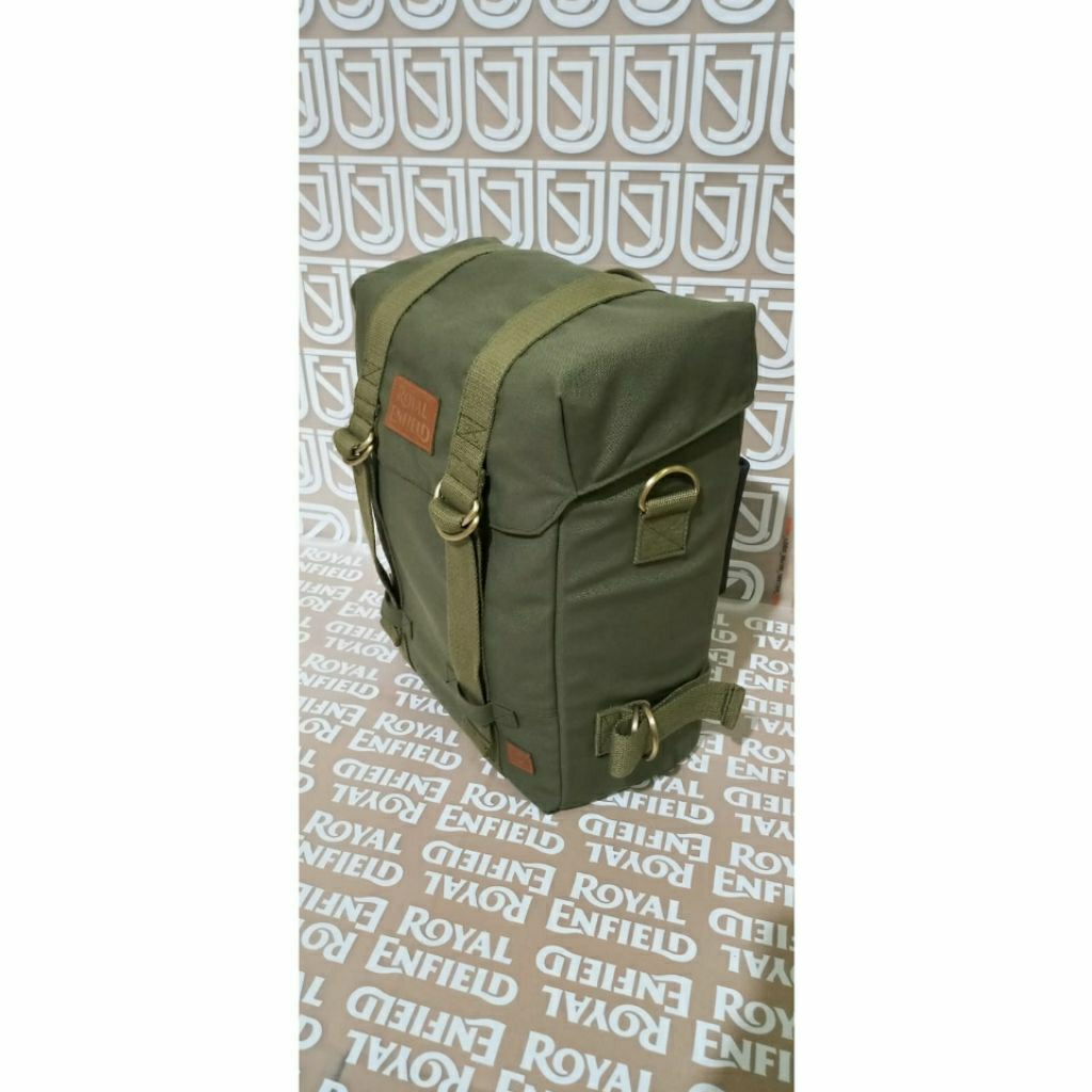 side bag royal enfield kanvas hijau army