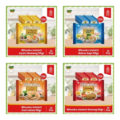 

Paket Bundling - Bihunku Instan - Ayam Bawang - Goreng - Kari Laksa - Soto = Bakso - Asam Pedas - 55gr - 12pcs