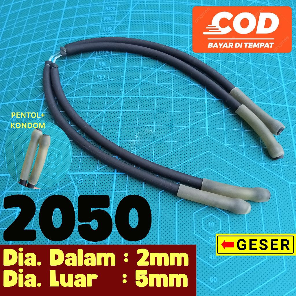 [Baru] karet ketapel ikan siap pakai ukuran 2050 HITAM model LENGKAP 1PCS