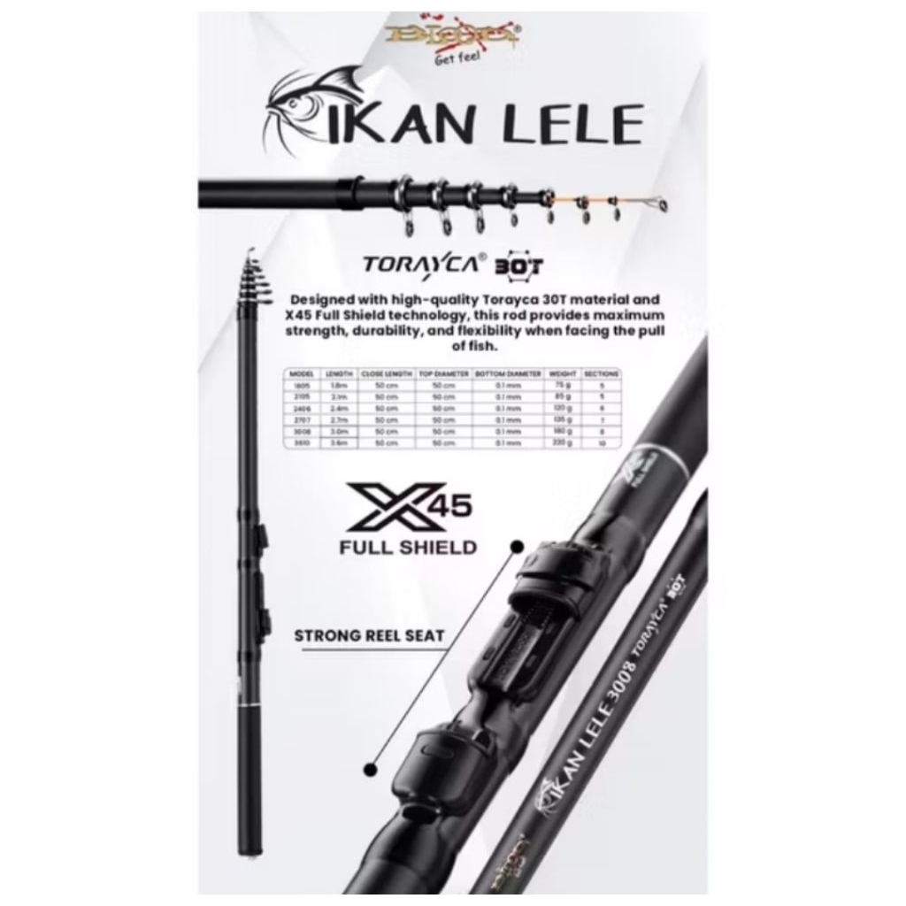 Joran Pancing Blood Tegek Kolong Ikan Lele 300/360 cm