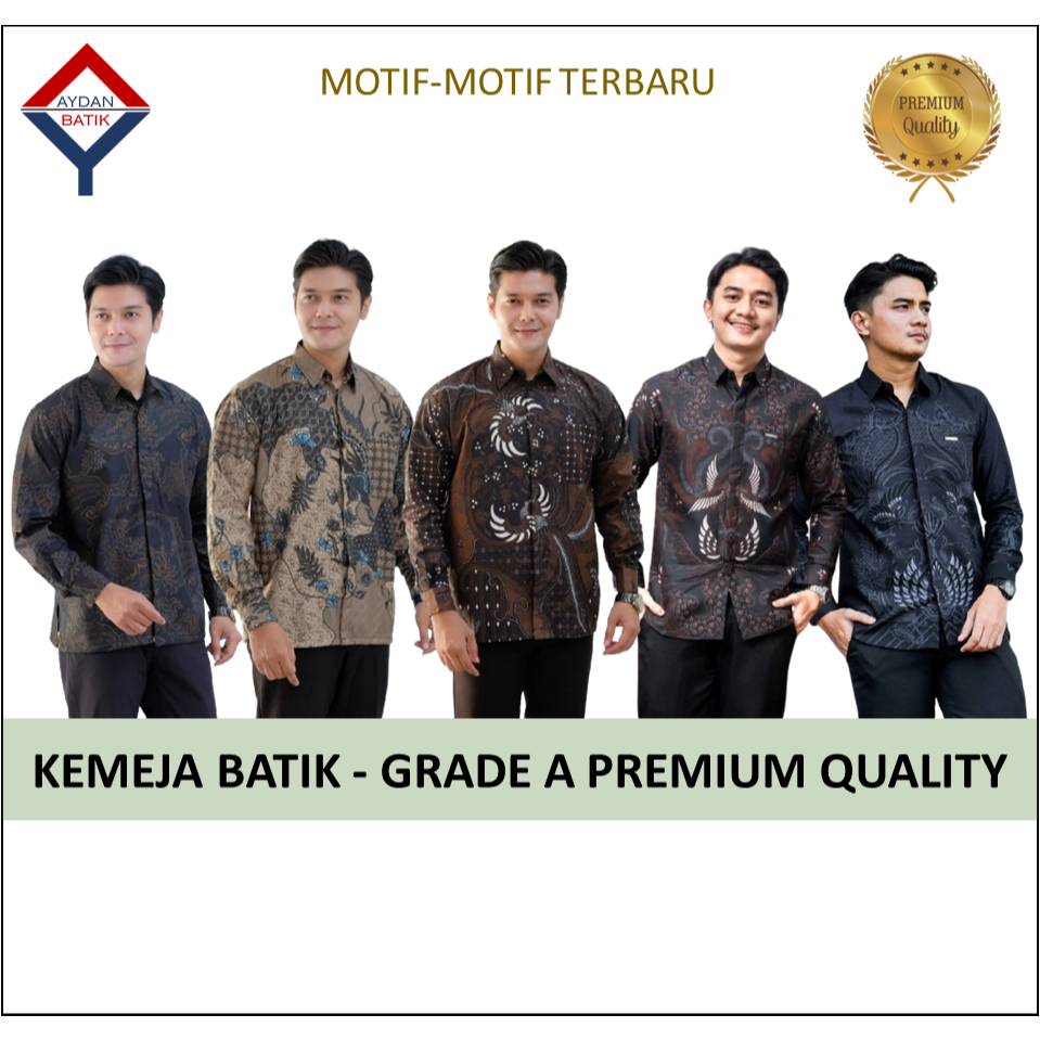 Kemeja Batik Pria Lengan Panjang Premium Batik Cowok Batik Hitam Modern