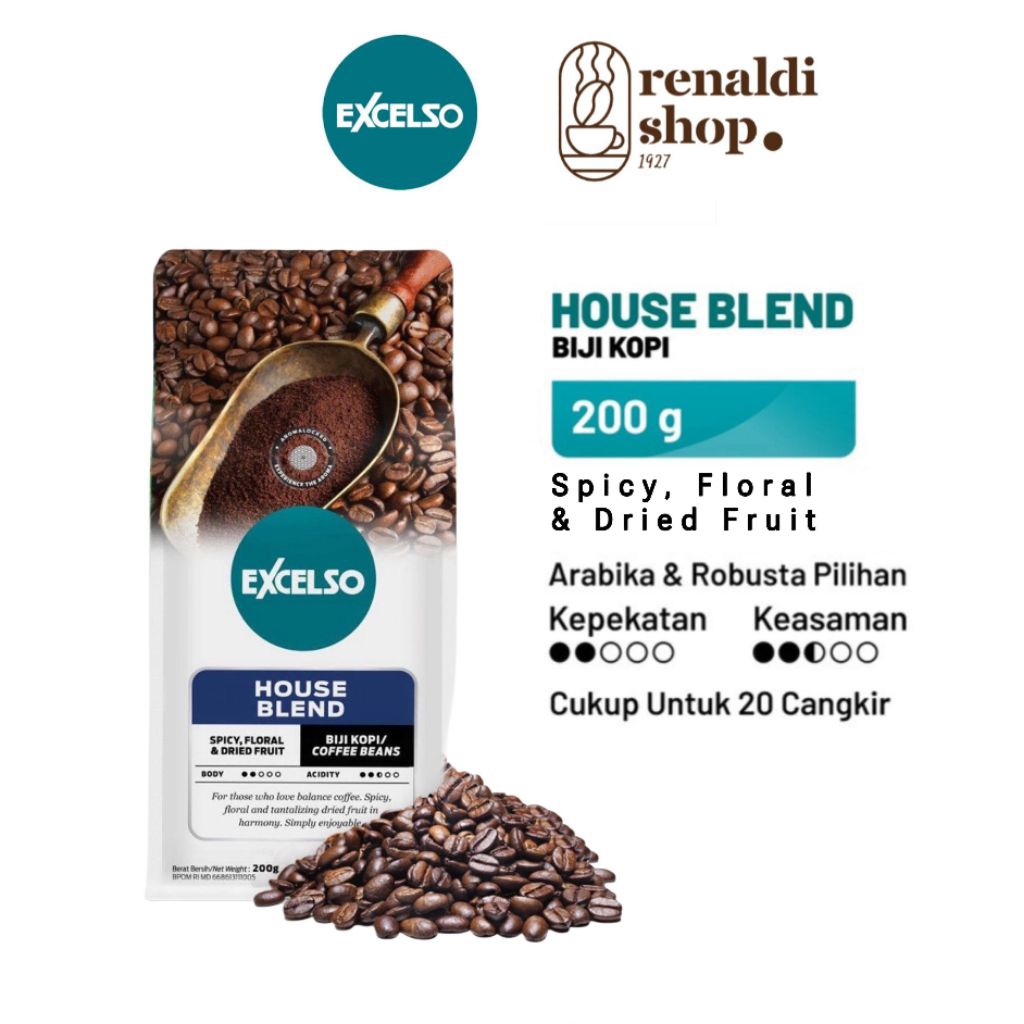

Excelso Biji Kopi House Blend 200gram - Coffee Beans