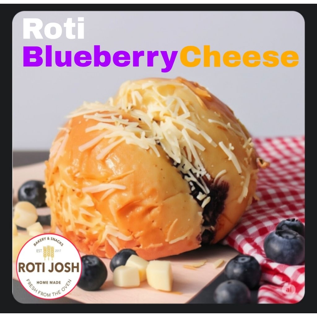 

Roti Blueberry Cheese - Roti Josh. (pesan sebelum jam 4 sore dikirim besok harinya)