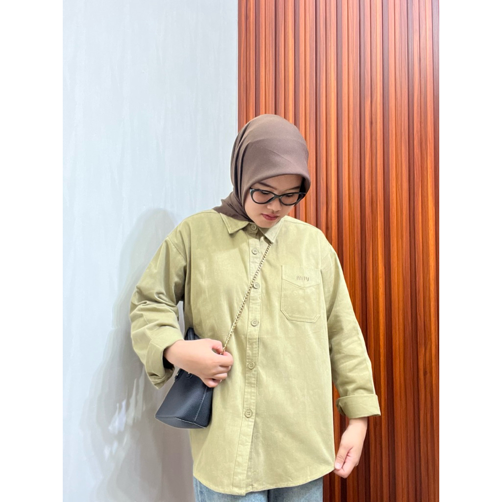 CG  2082 KEMEJA WANITA BAHAN SOFT JEANS SUPER LEMBUT NYAMAN DAN ADEM