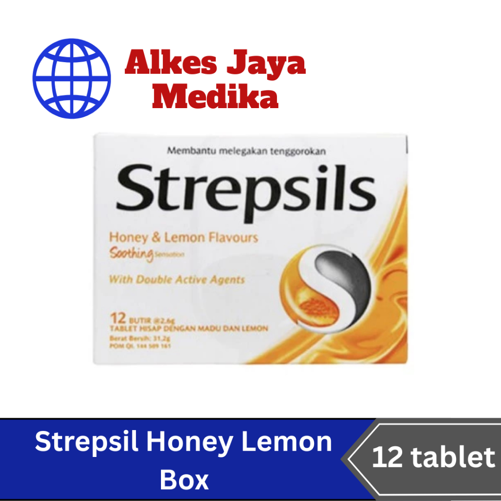

Strepsils Honey Lemon Box Isi 12 Butir @2.6gram - Pelega Tenggorokan