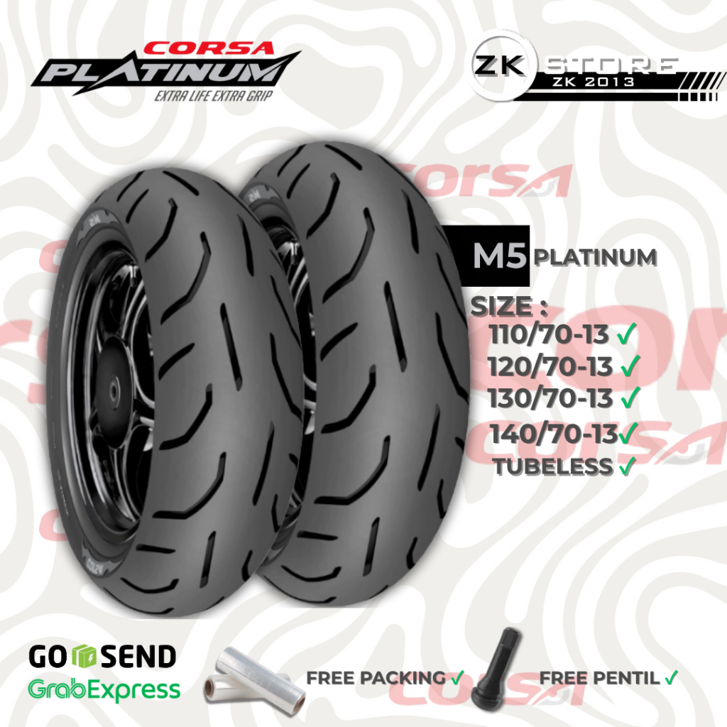 Ban Corsa Platinum M5 Ring 13 Tubeless Untuk Motor Nmax, PCX 160, dll