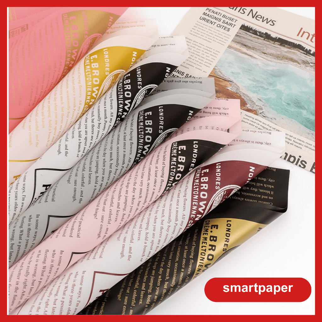 

Kertas Bunga Buket Motif Koran Flower Wrapping News Paper Cellophane KB109