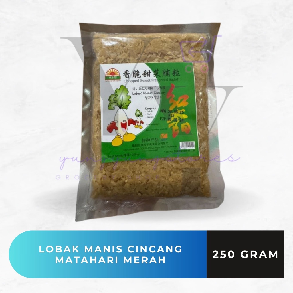 

[PACK] Caipo / Lobak Manis Cincang Halus Cap Matahari Merah 250 gram