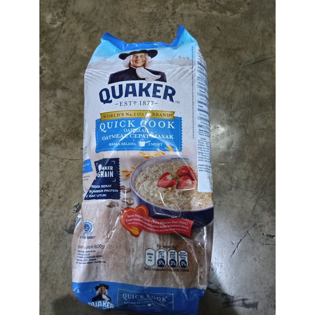 

(SALE) QUAKER 800 QUICK COOKING OATMEAL 800 GRAM. QUICK COOK QUAKER BIRU. QUAKER OATMEAL 800GR INSTANT. QUICK COOK CEREAL.QUAKER BIRU. QUICK COOK CEREAL BIRU