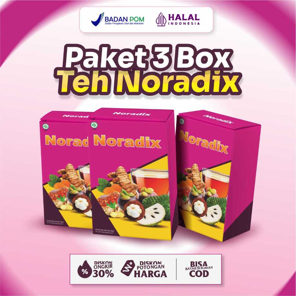

3 Box Teh Noradix Isi 20 Bantu Atasi Benjolan Dan Kanker