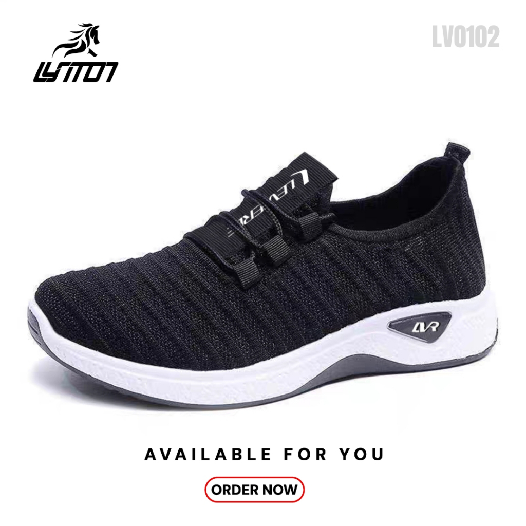 LYT Eunha Sneakers Casual Sporty Wanita Motif Polos Rajut LV0565
