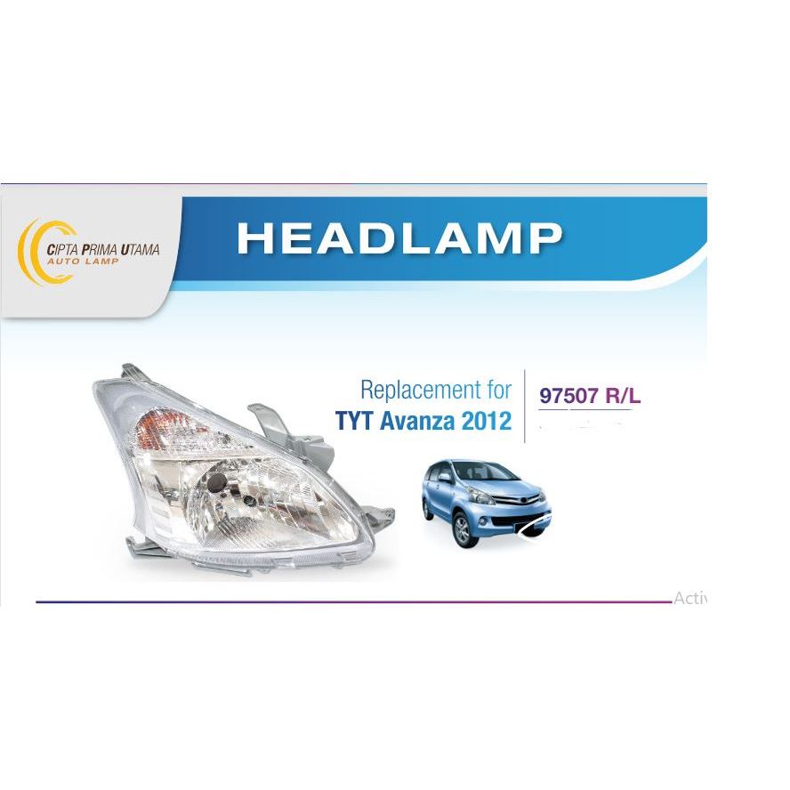 Head Lamp Assy Lampu Depan Headlamp Utama Avanza  2012 2013 2014 *97507