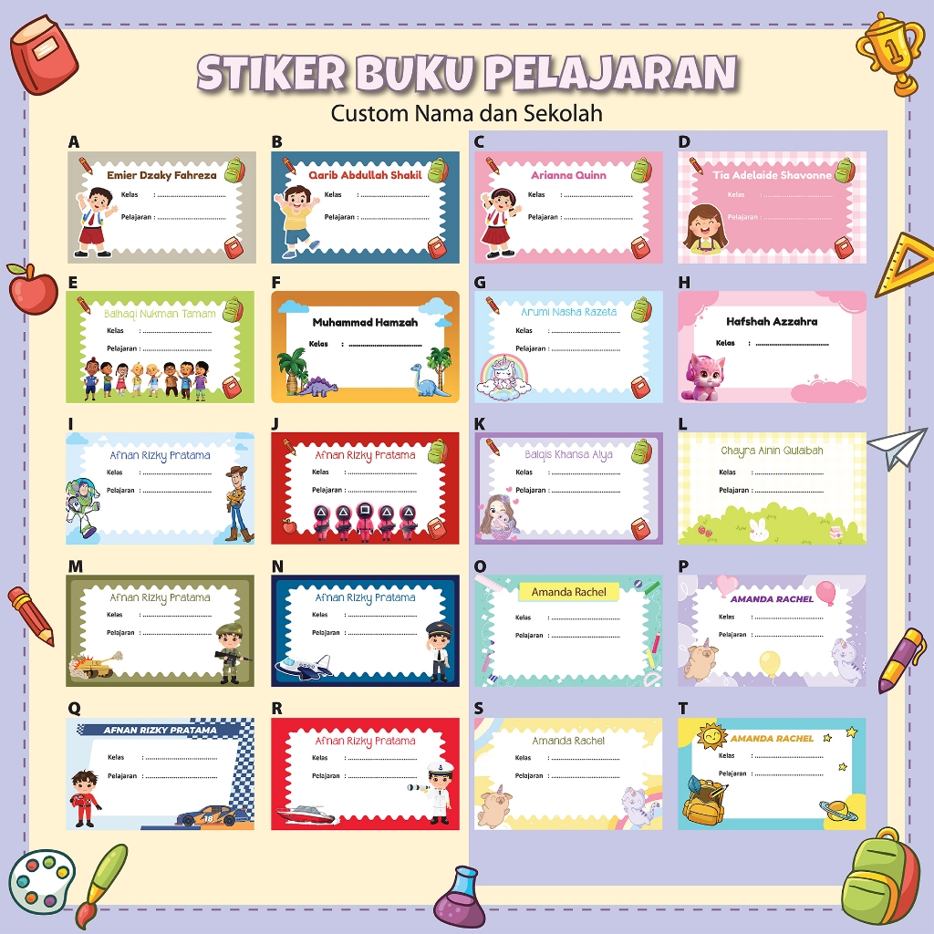 

Stiker Buku Mata Pelajaran (Custom Nama dan sekolah)