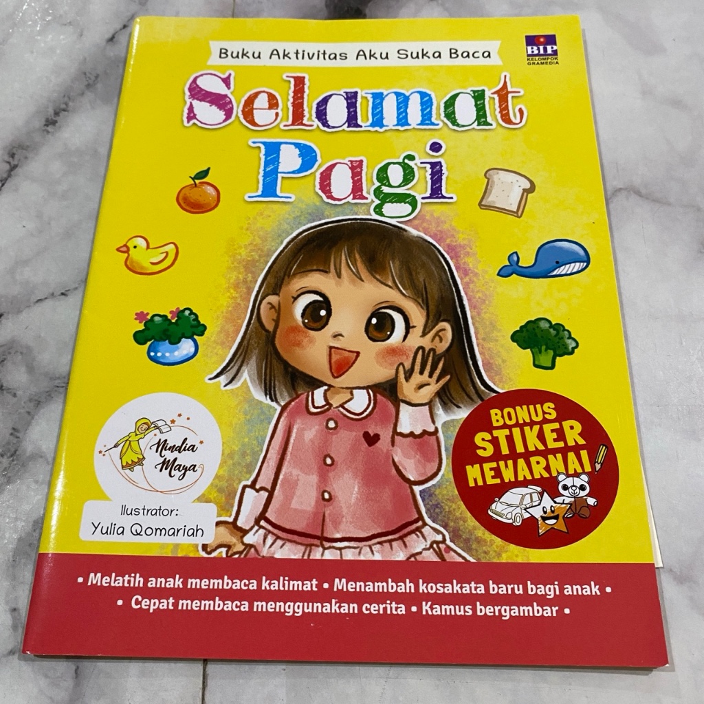 Selamat pagi Buku aktivitas anak activity book kamus bergambar cepat belajar membaca bahasa indonesi