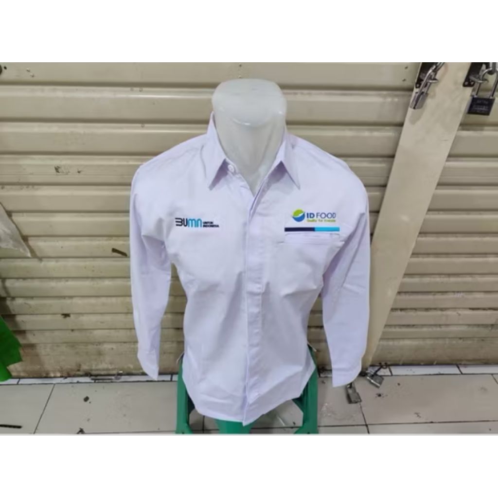 KEMEJA INDOFOOD FULL BORDIR (BISA CUSTOM LOGO)