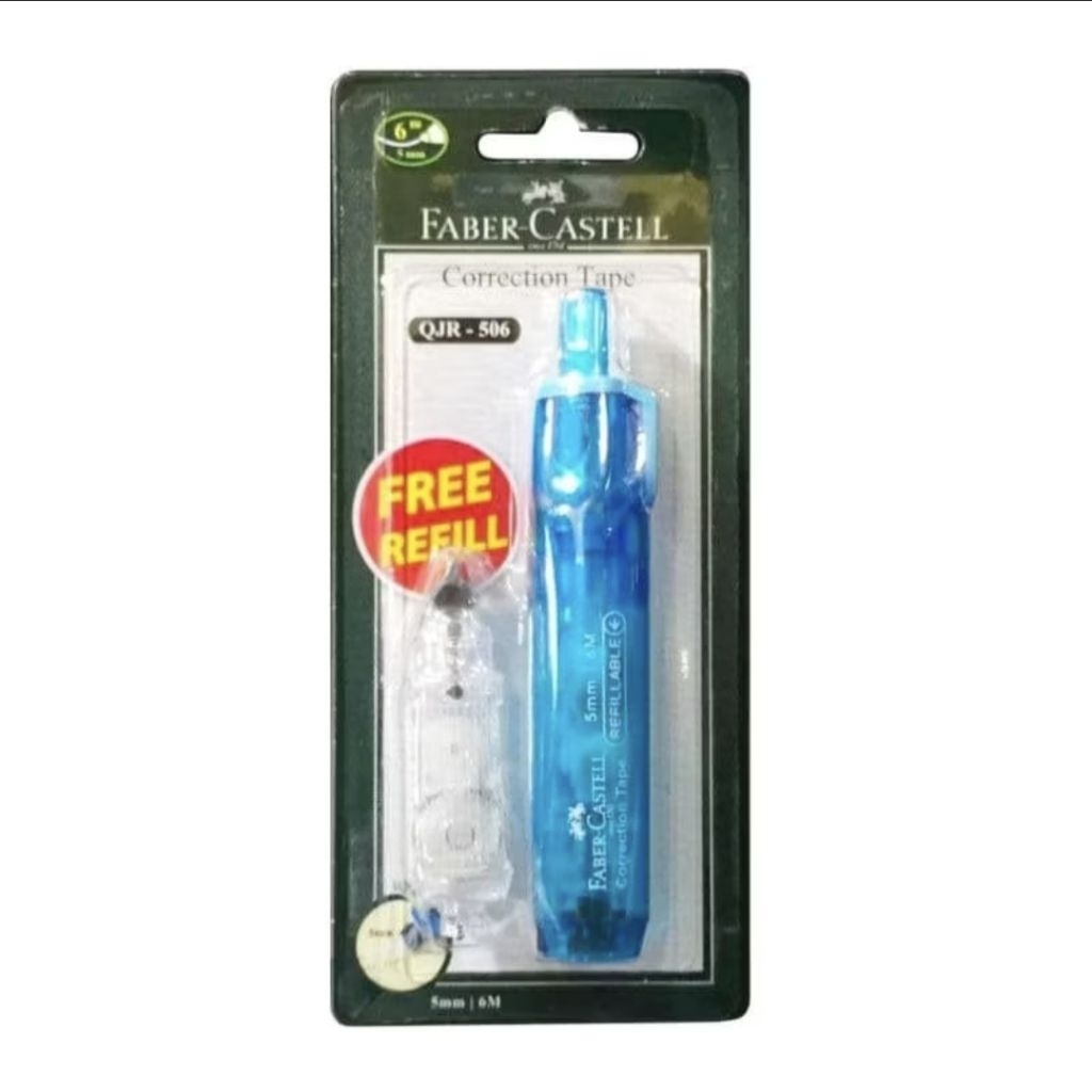 

Correction tape QJR 506 blue barrel + 1 refill / tipex kertas faber