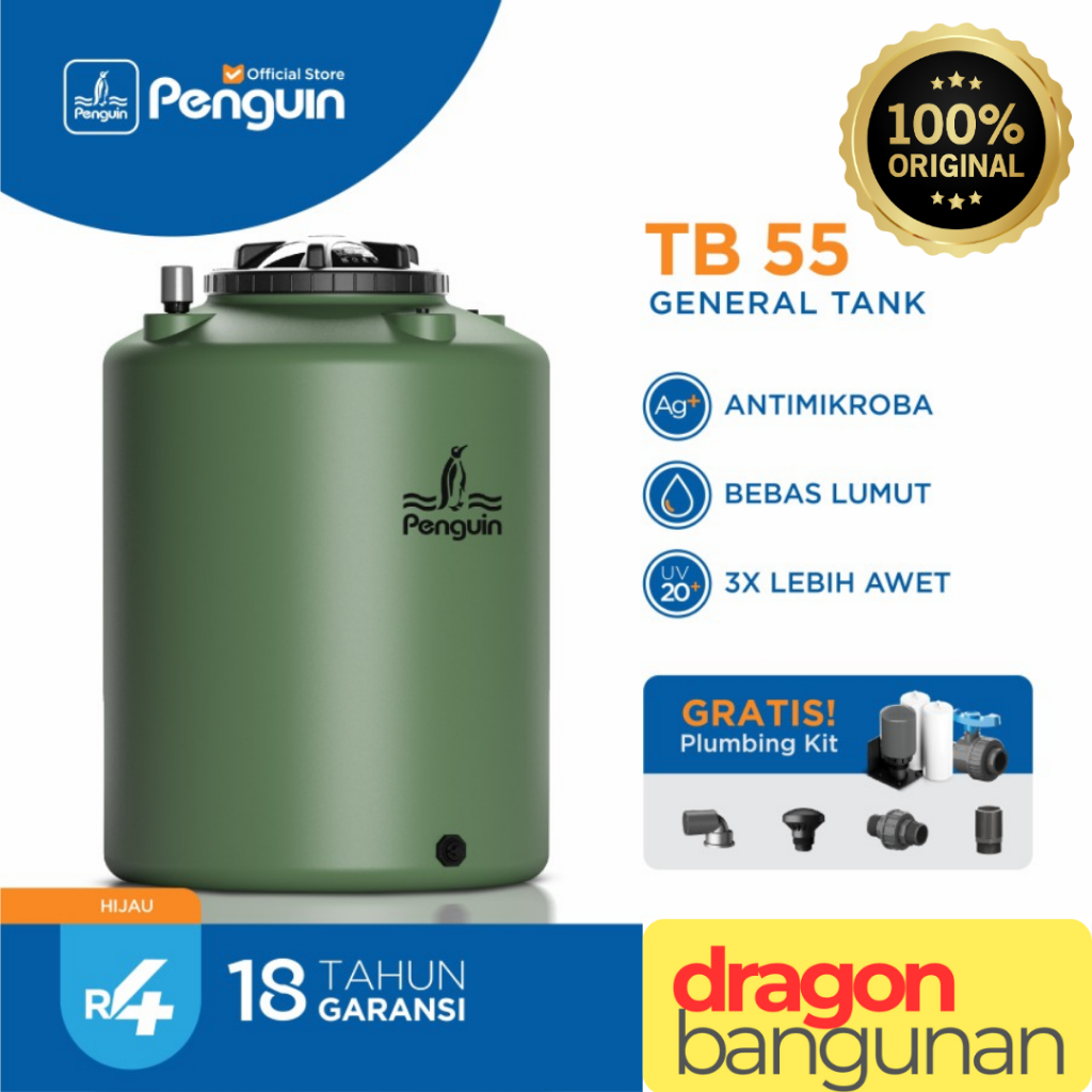 Penguin TB 55 Hijau / Toren Penguin 500 Liter / Tangki Air Penguin 500 Liter