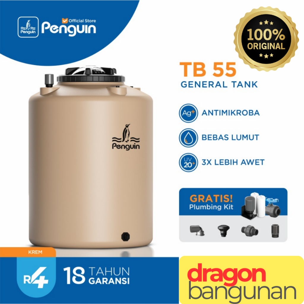 Penguin TB 55 Cream / Toren Penguin 500 Liter / Tangki Air Penguin 500 Liter