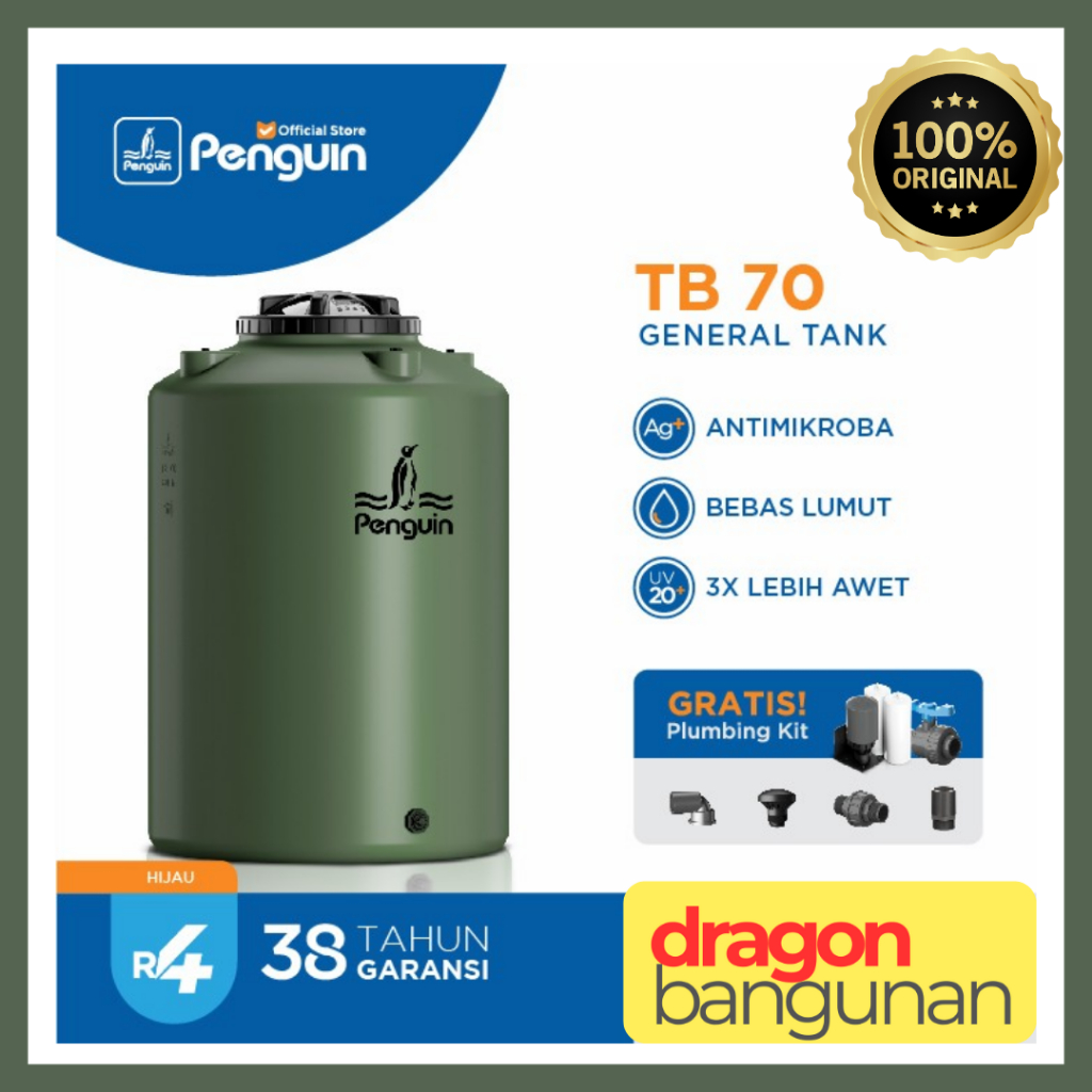 Tangki Air Penguin TB 70 Hijau / Toren Air Penguin 650 Liter / Tandon Air