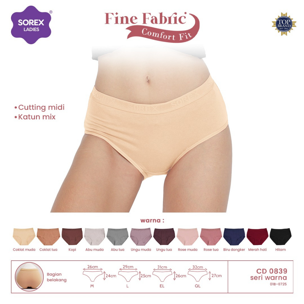 Sorex CD Midi Fine Fabric Comfort Fit Strech 0839 Katun Mix ( Warna Random )
