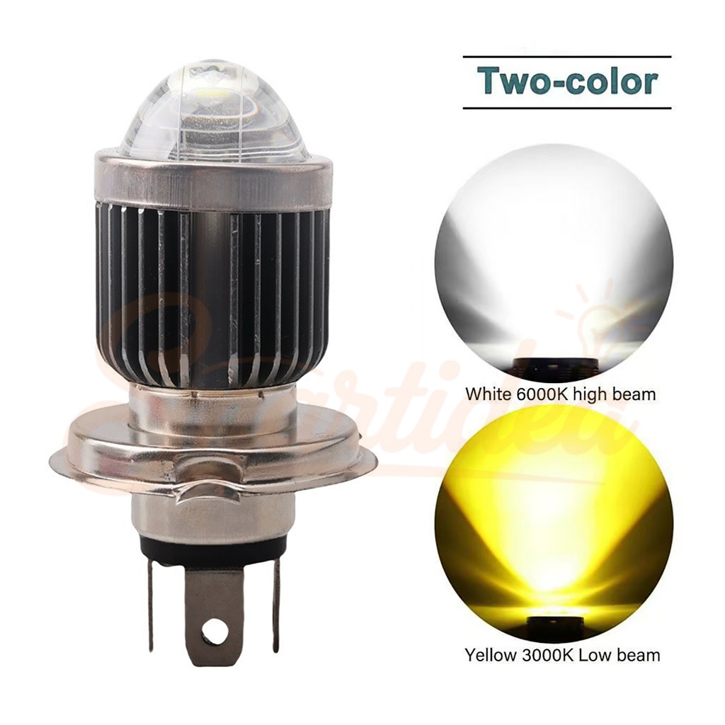 HOT DEALS MOTOR MOBIL H4 LASER LAMPU LED UTAMA LASER D2 2 WARNA PUTIH KUNING AC DC / H4 LASER