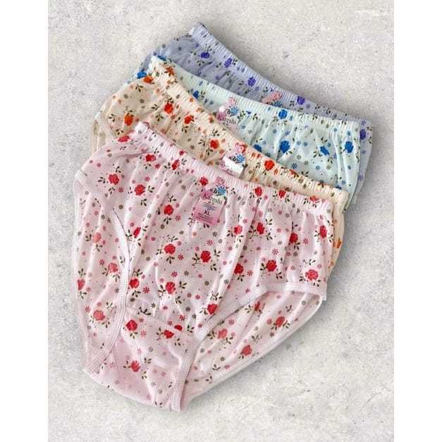6 PCS Celana Dalam Motif Bunga Wanita Celana Dalam Wanita nyaman lembut