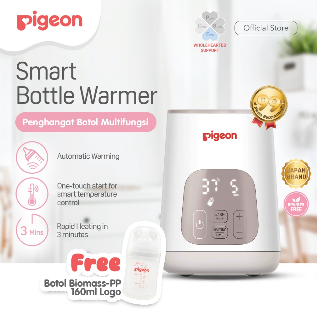 PIGEON Smart Bottle Warmer FREE BPP Wide Neck 160ml Logo | Penghangat ASI Elektrik | Penghangat Susu