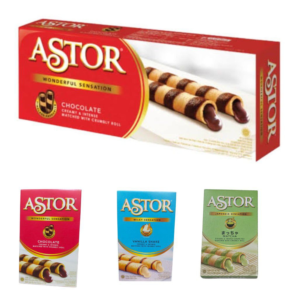 

Astor 40gr dan 150gr - Rasa Vanilla Shake / Chocolate / Matcha - Cemilan / Makanan Ringan / Snack